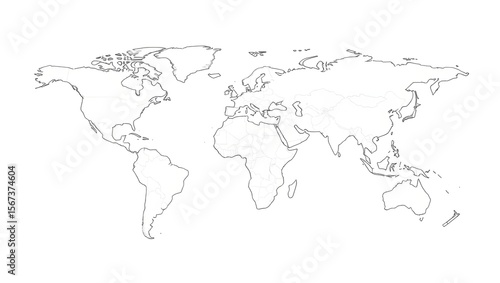 Wallpaper Mural World Map Outline illustrations Torontodigital.ca