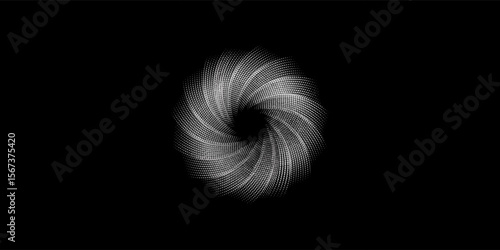 Concentric circles with broken dotted lines isolated on white background. Circular ripple icons. Whirlpool, sonar wave, soundwave, sunburst, signal signs. Vector graphic illustration.