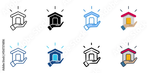 Property icon set multiple style collection 

