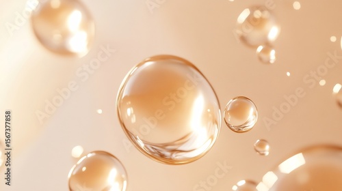 Foto Close up of Vitamin C serum droplets being applied to radiant skin highlighting
