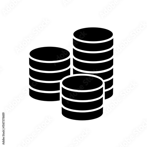 Filled coin stacks icon representing wealth and financial reserves