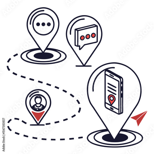 Abstract location based service graphic