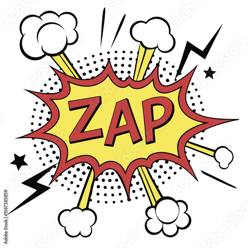 Cartoon comic book style zap speech bubble
