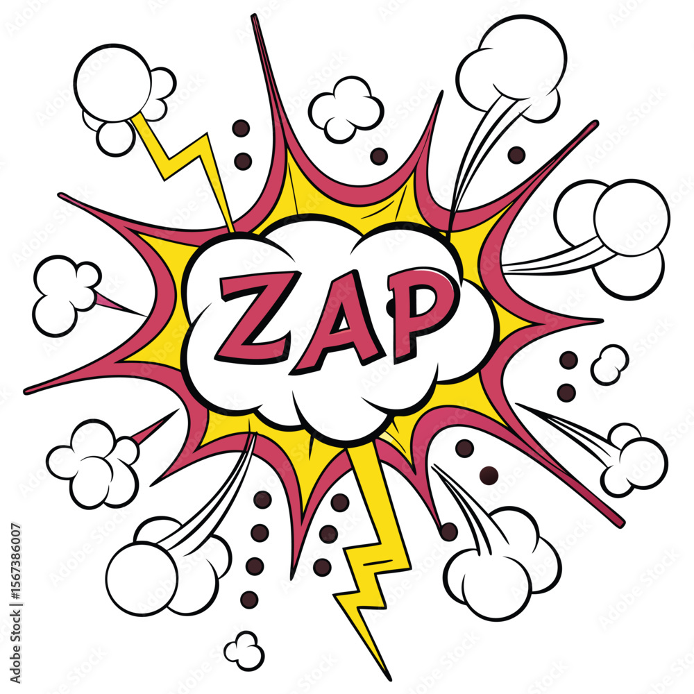 Colorful comic book explosion effect zap Colorful comic book explosion effect zap