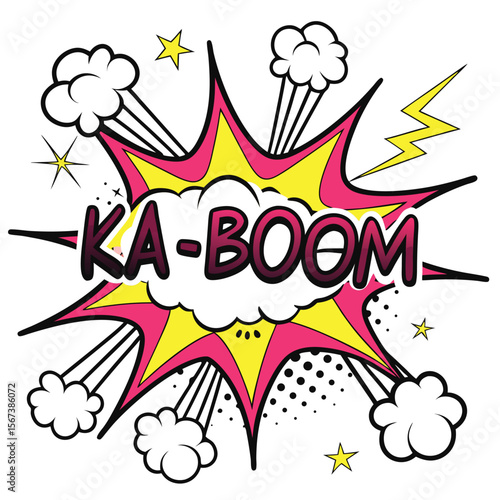 Colorful comic book explosion graphic