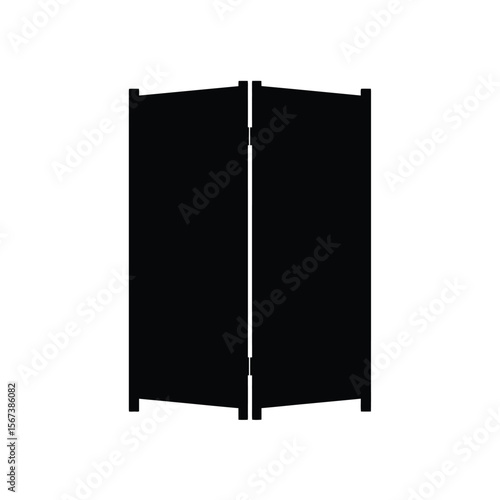 Black silhouette of a two-panel folding screen icon