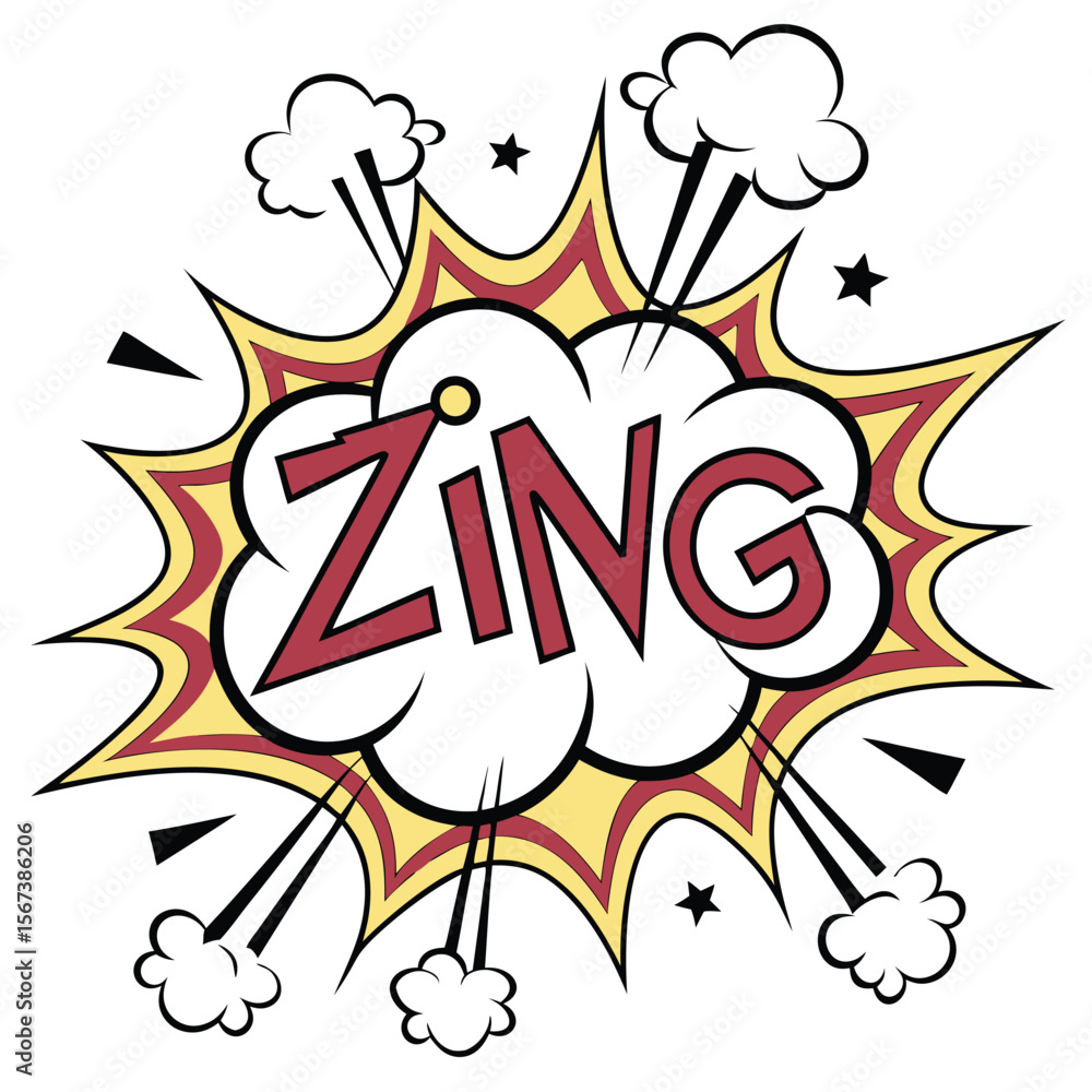 Fototapeta premium Colorful comic book speech bubble zing