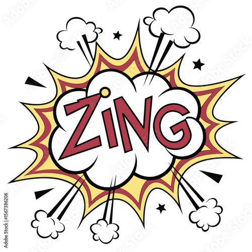 Colorful comic book speech bubble zing