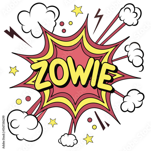 Colorful comic book style speech bubble