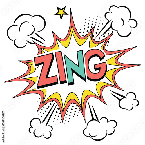 Colorful comic book word bubble
