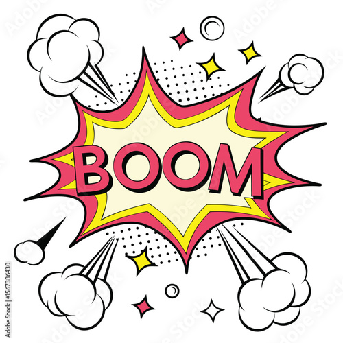 Colorful comic boom graphic illustration