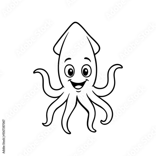 Cute Squid Cartoon
