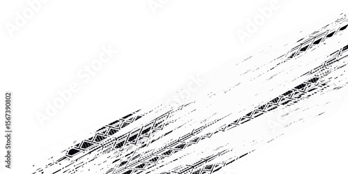 Tire tread marks, wheel textures, tire marks - car racing, motocross, drift, rally, off-road and others. Vector black isolated texture in grunge style with splashes.eps10
