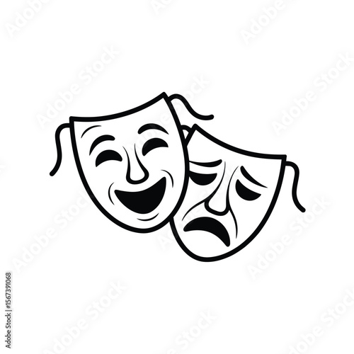 Theatrical comedy and tragedy masks representing opposing emotions in performance