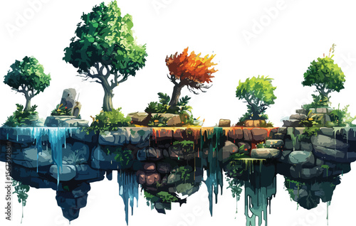 2D Jungle Game Platform with Details