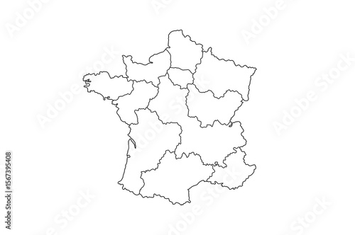 フランス地方白地図