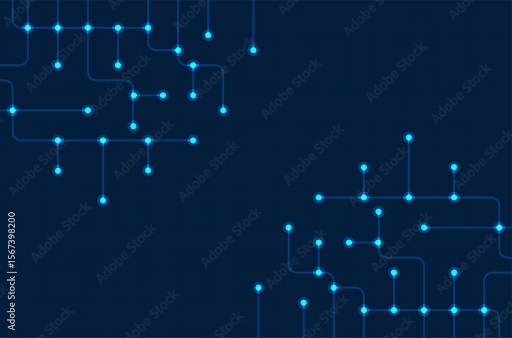 Obraz premium Circuit connect lines. Network technology and Connection concept. Decentralized network nodes connections