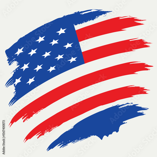 Abstract american flag design with modern geometric elements
