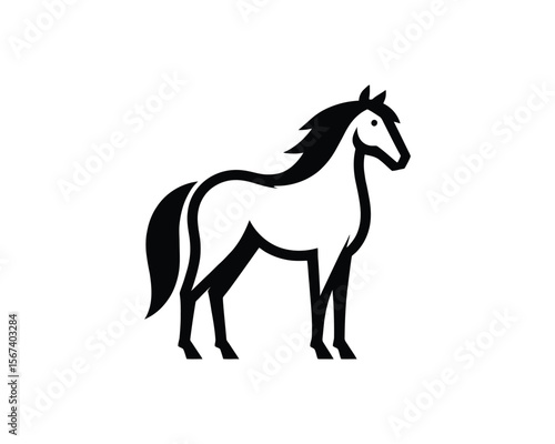 Elegant stallion vector illustration with bold graphic style