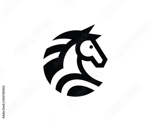 Striking geometric horse head vector emblem