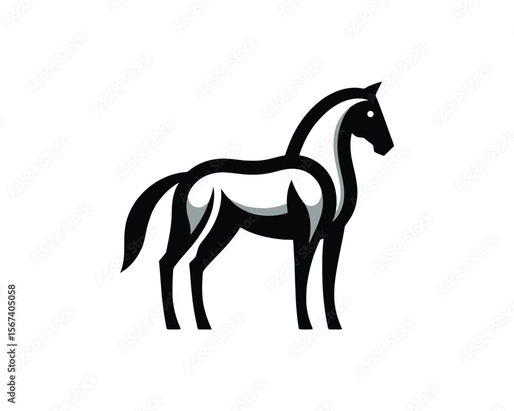 Majestic stallion bold vector illustration for equestrian design Majestic stallion bold vector illustration for equestrian design