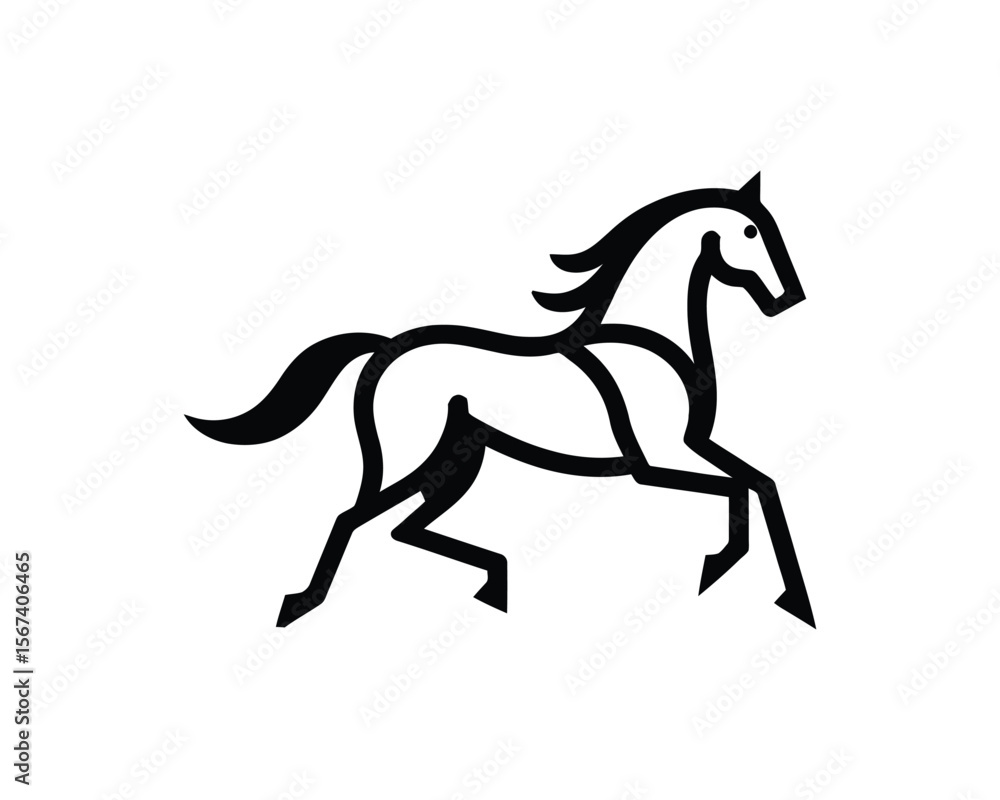 Striking equine bold linear vector design Striking equine bold linear vector design