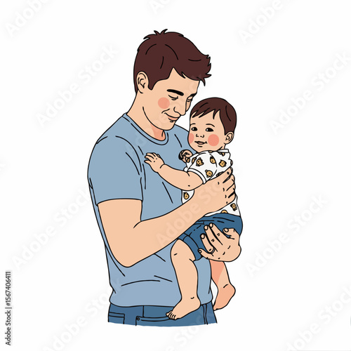 A father holding his child in a warm and caring embrace at home, expressing love, trust, and emotional connection