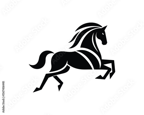 Dynamic stallion silhouette vector artwork dynamic