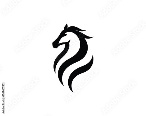 Wallpaper Mural Elegant horse head silhouette vector logo design Torontodigital.ca