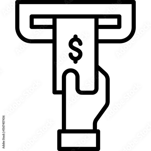 Cash Withdrawal line icon