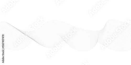  Abstract grey and white wave element for design.Digital frequency track equalizer.Stylized line art background. Vector illustration
