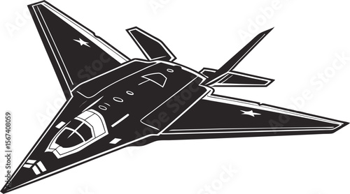 stealth jet fighter aircraft icon silhouette