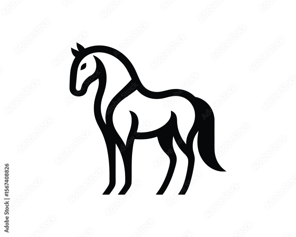Sleek minimalist horse emblem vector illustration Sleek minimalist horse emblem vector illustration