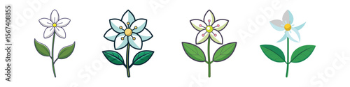 Anemone Flower Flat Illustration Delicate Spring Bloom Design