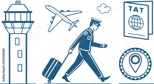 pilot travel airport passport control tower fly
