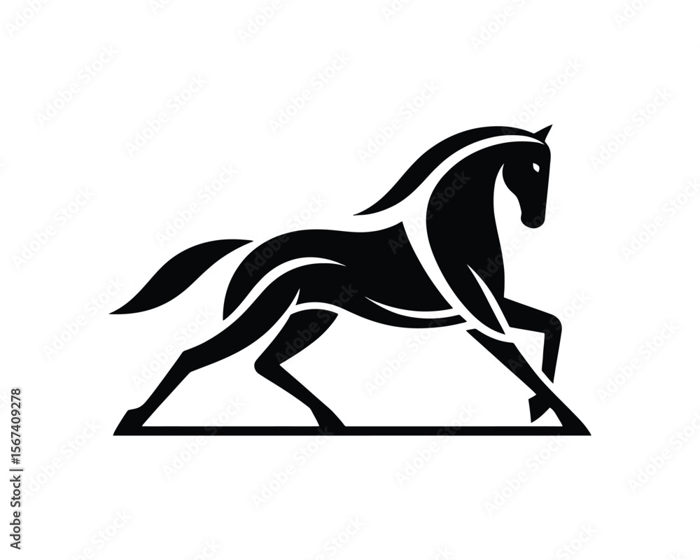 Sleek black bold vector illustration for equestrian brands Sleek black bold vector illustration for equestrian brands