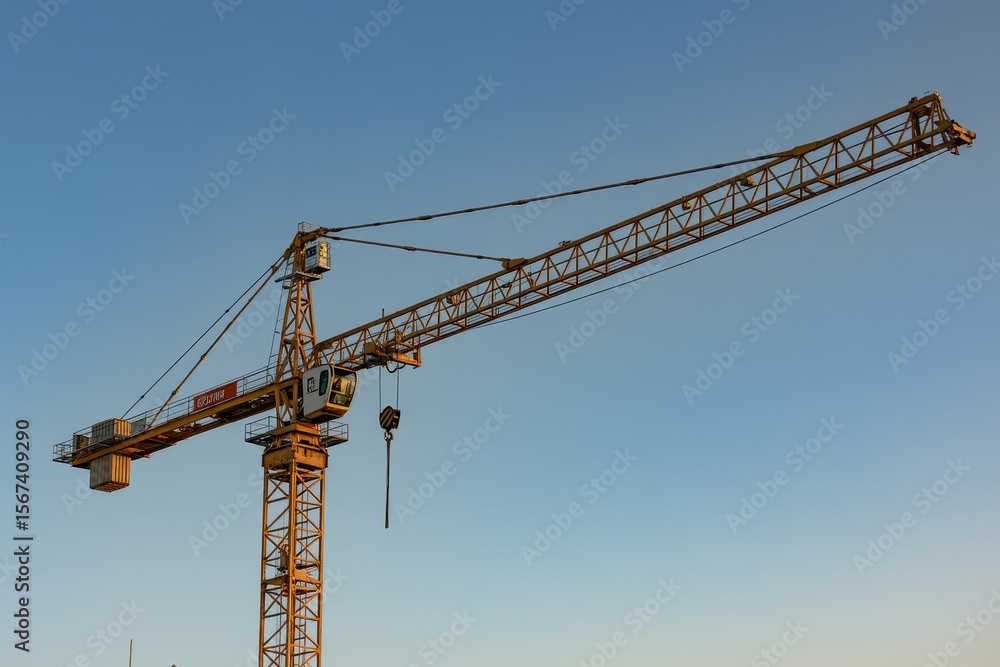 Crane in the sky at a construction site Crane in the sky at a construction site