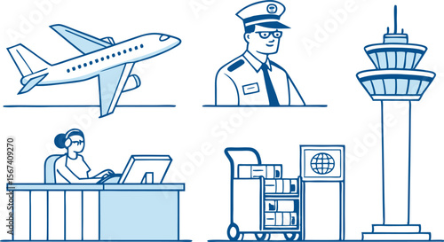 airport travel control tower officer desk