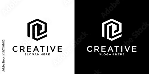 PL or LP initial letter logo design vector concept