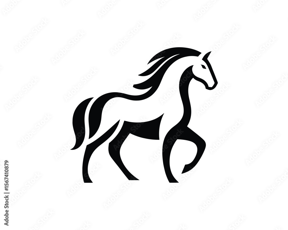 Obraz premium Elegant stallion vector graceful equestrian emblem design