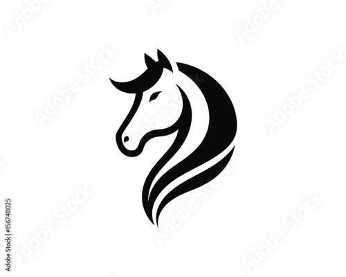 Elegant stallion head vector bold design for equine branding