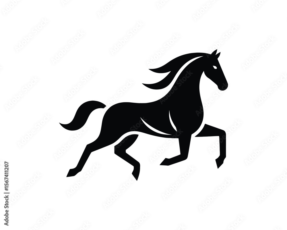 Dynamic black stallion vector illustration for modern branding Dynamic black stallion vector illustration for modern branding