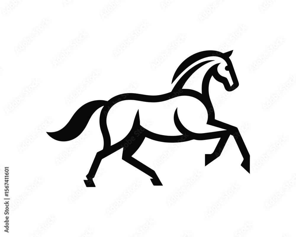 Majestic equine bold monoline vector emblem Majestic equine bold monoline vector emblem