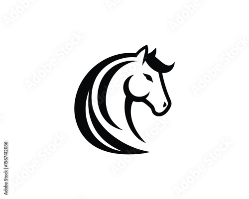 Majestic stallion elegant vector symbol of strength and nobility