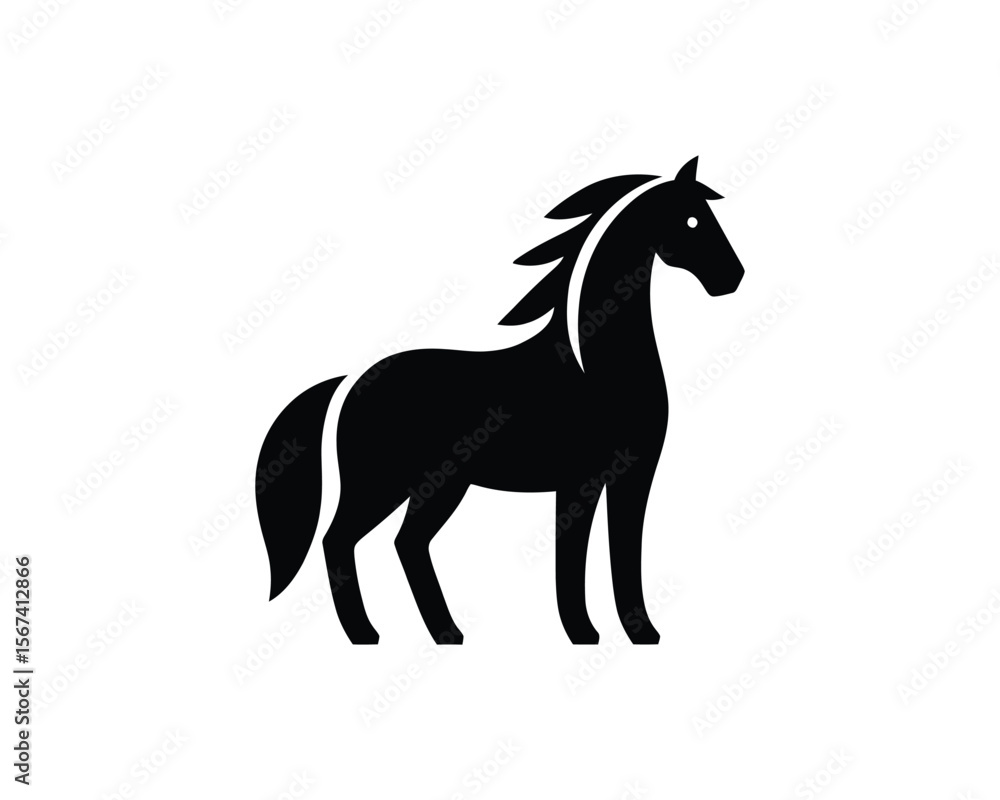 Elegant horse silhouette vector illustration for logo design Elegant horse silhouette vector illustration for logo design