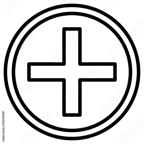 add icon flat thin outline art logo