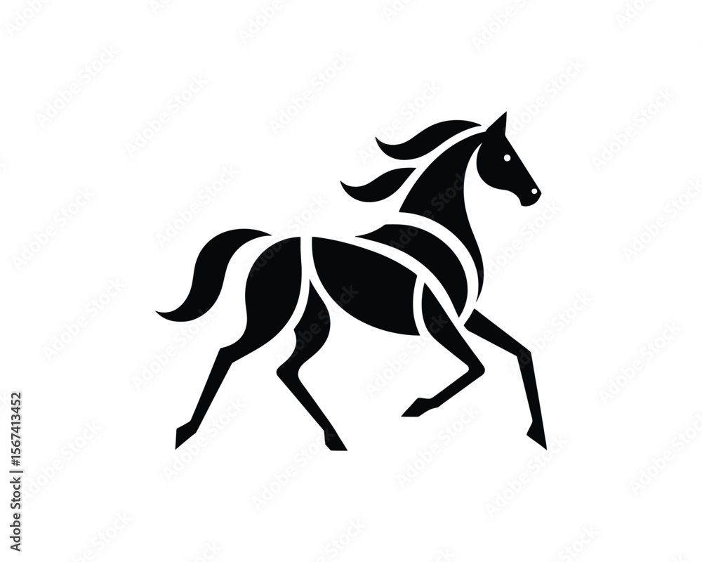 Striking equestrian stallion elegant vector silhouette for modern brand identity Striking equestrian stallion elegant vector silhouette for modern brand identity