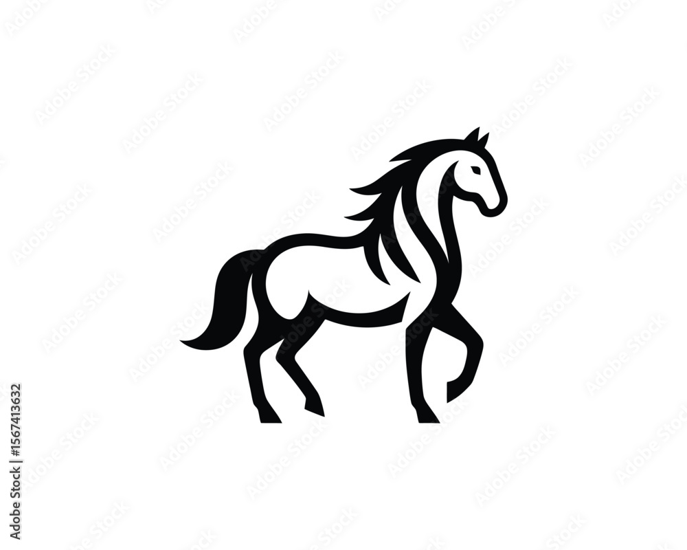 Majestic horse elegant vector logo design Majestic horse elegant vector logo design