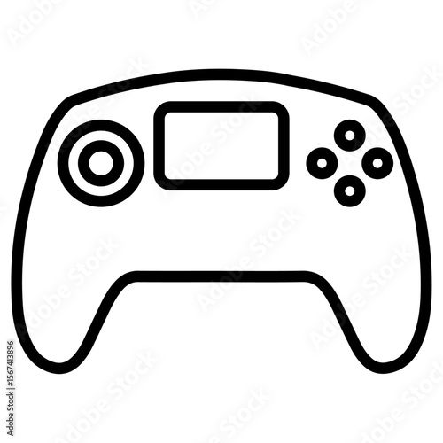 console icon flat thin outline art logo