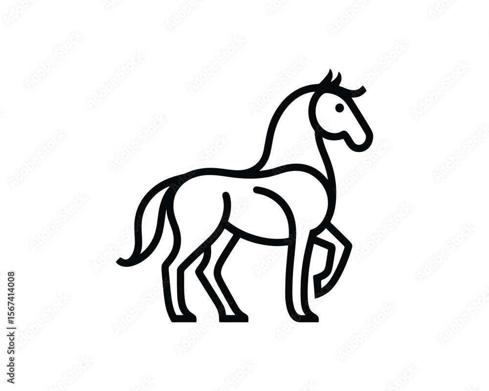 Elegant equine bold vector silhouette of a horse Elegant equine bold vector silhouette of a horse